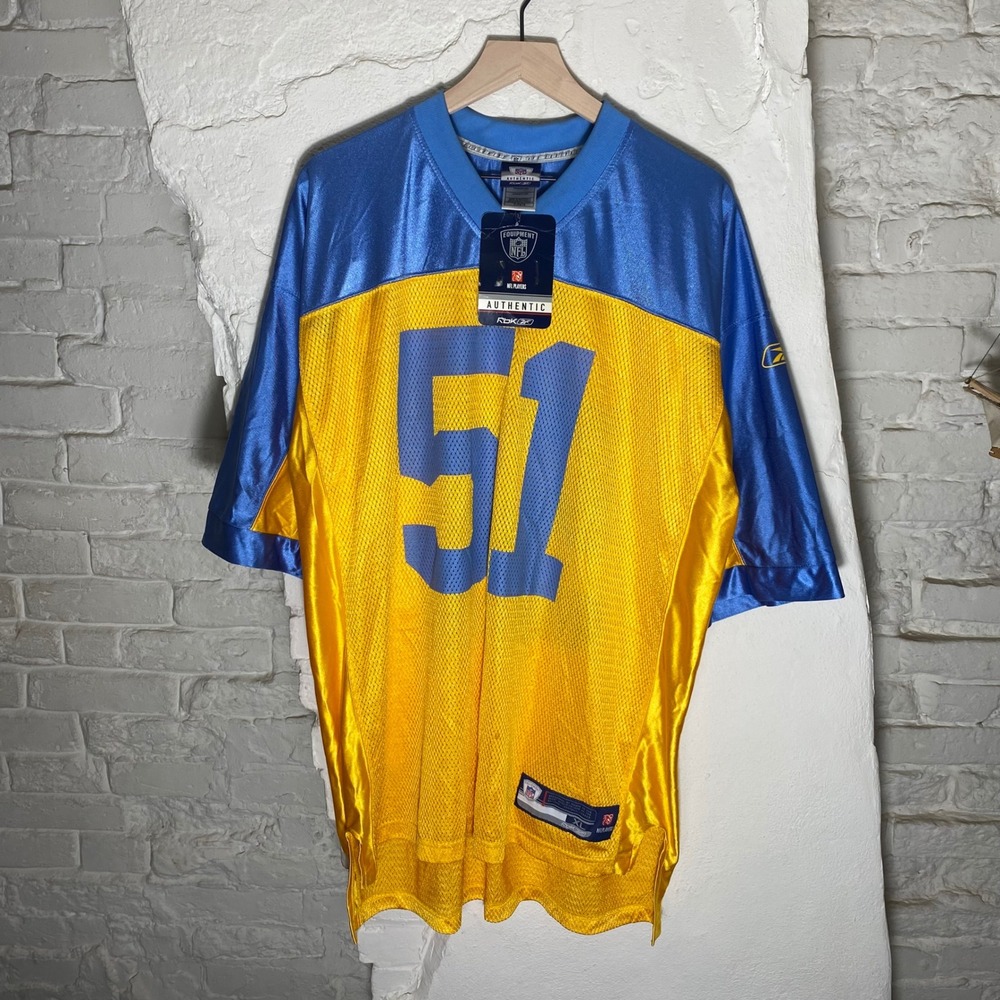 NWT‎ Reebok NFL Philadelphia Eagles Takeo Spikes 51 Throwback Jersey Yellow XL